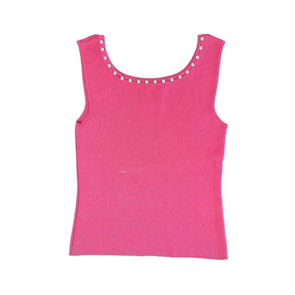 Sigrid Olsen Tops - Sigrid‎ Olsen Fitted Pink Tank with Button Detail Size M